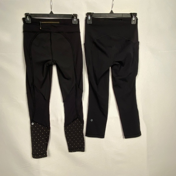 Lululemon Women Running tights Leggings Lot of 2 Sz 4 Reflective Inseam: 24 + 20 - Picture 4 of 16